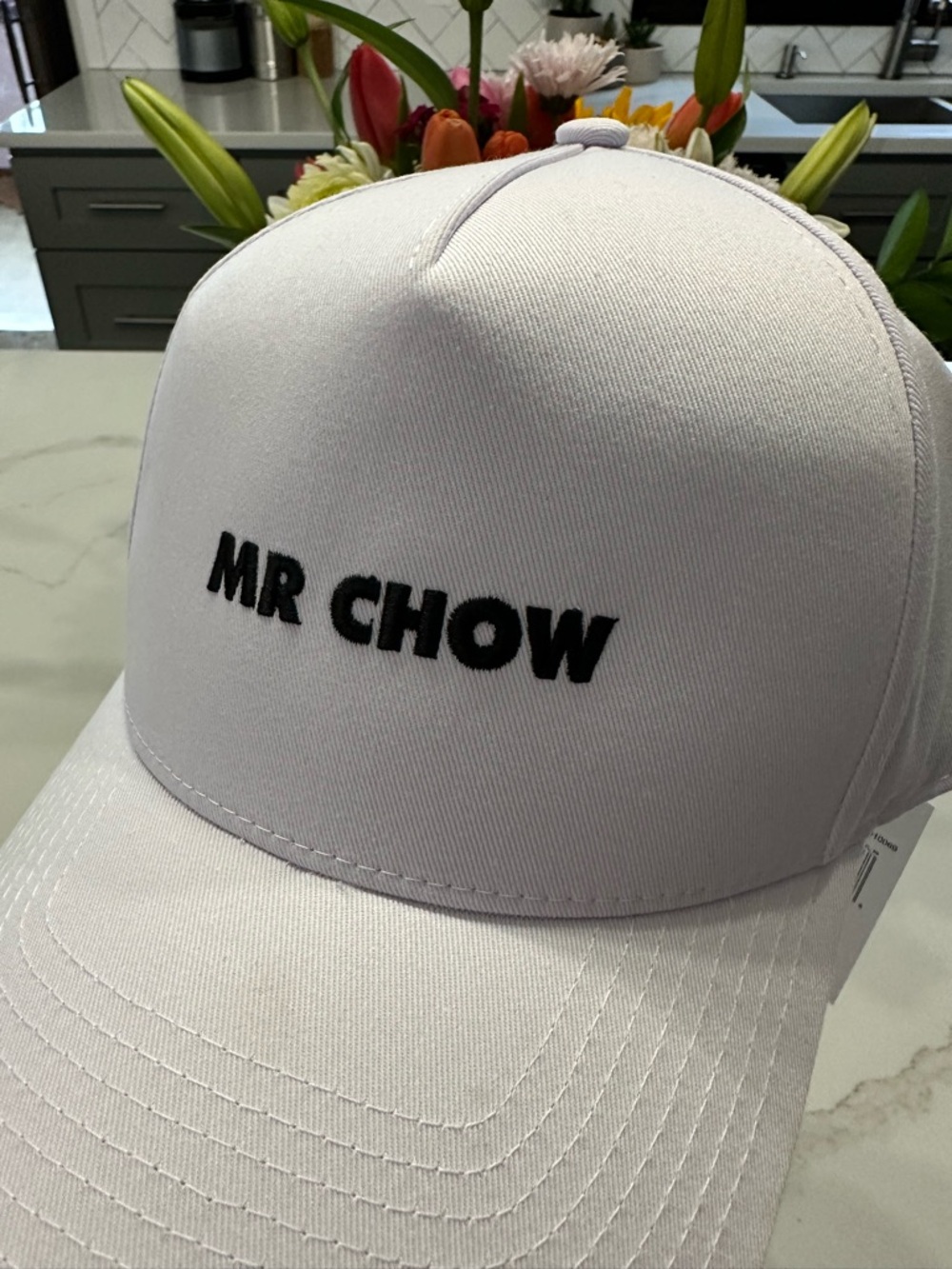 White Embroidered Baseball Cap - Men Grooming Accessory